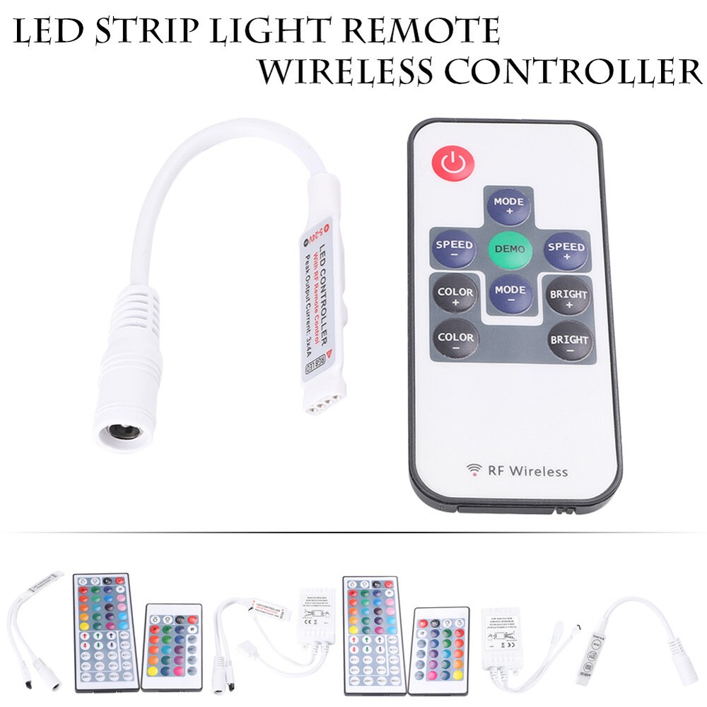 RGB Mini 3/24/44 Key IR Remote LED Strip Light Controller for 3528 5050 Wireless