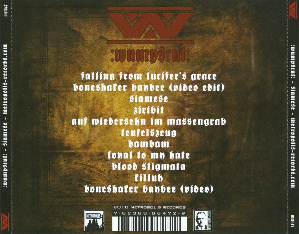 Wumpscut Siamese New Cd