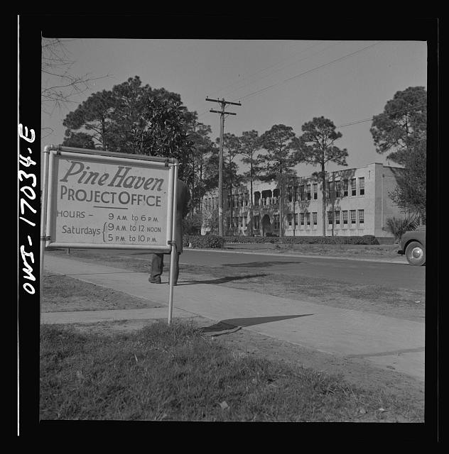 Daytona Beach Florida 1943 Pine Haven Project Office School for Negroes