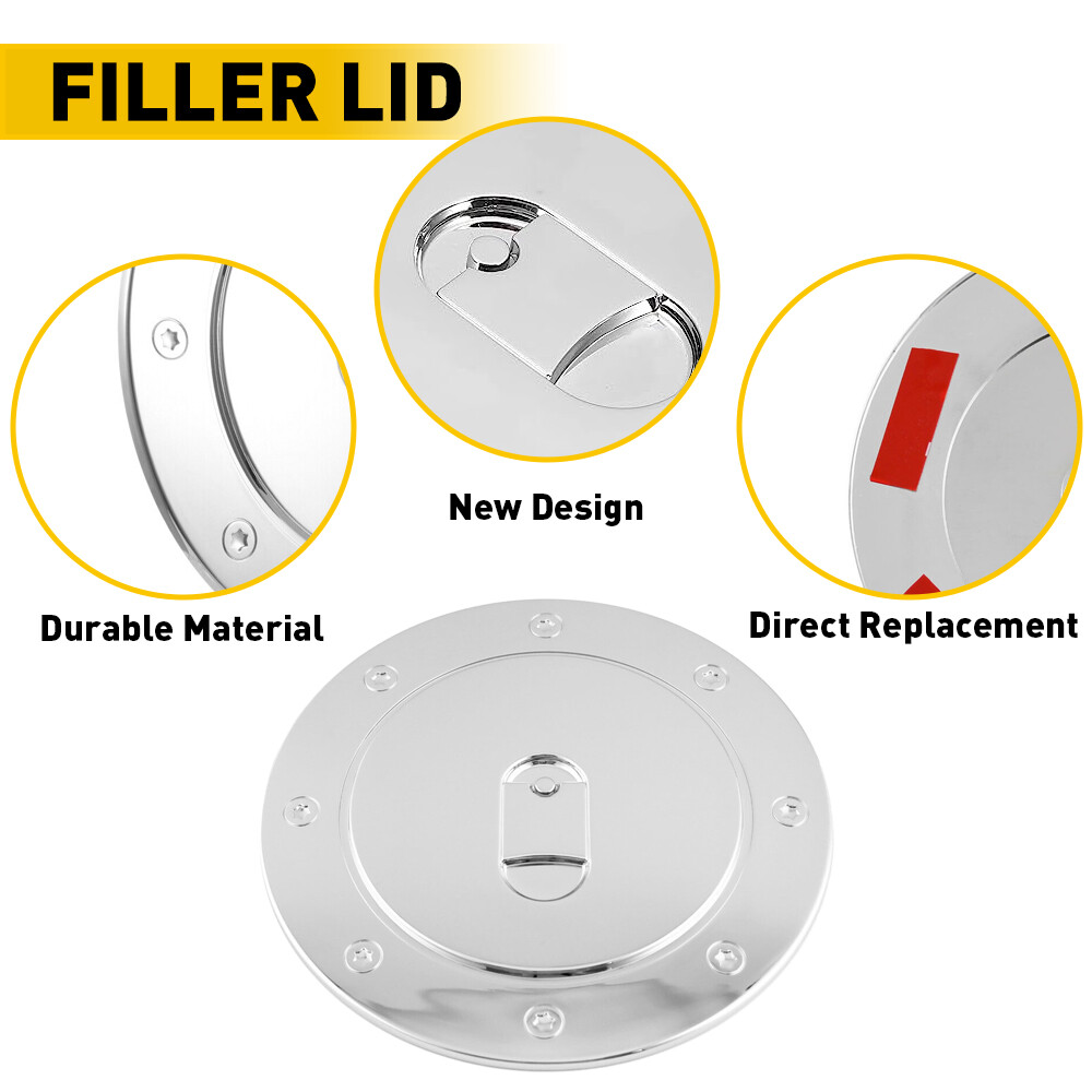 Chrome Fuel Gas Door Cover For Silverado Sierra 1500 2500 3500 Tahoe YUSon TX