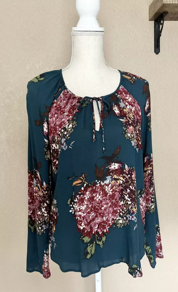 Love Stitch  Floral Peasant Blouse Top Women’s Size Medium