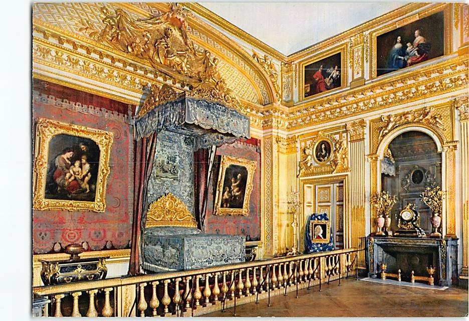 Postcard King's Chamber Palace of Versailles in France