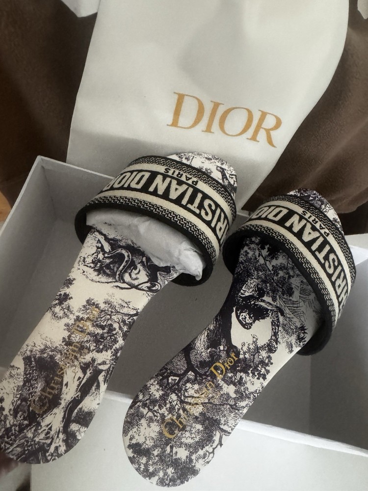 Dior Dway Blue Slide Sandals for Women US 7 EU 38