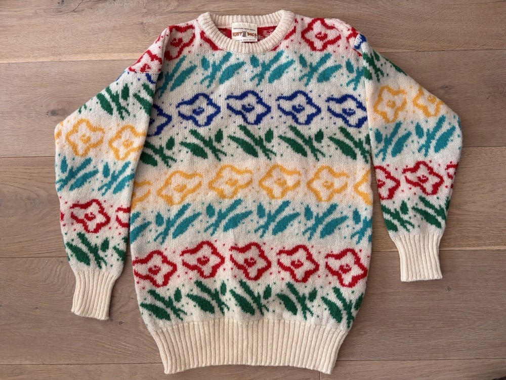 1988 Glasgow Garden Festival vintage 100% wool knit sweater - estimate sz small
