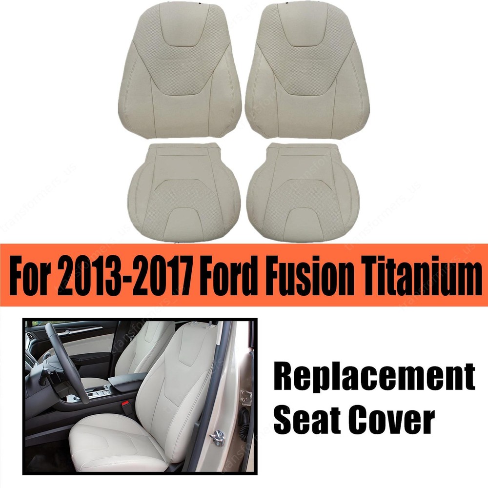 Fits 2013–2017 Ford Fusion Titanium Front Leather Seat Cover Bottom&Back – Tan