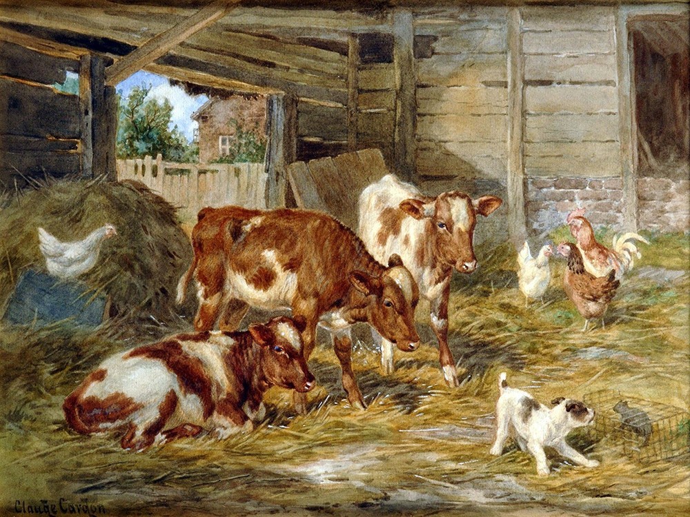 Cattle and Dog Tile Mural Kitchen Bathroom Wall Backsplash Marble Ceramic