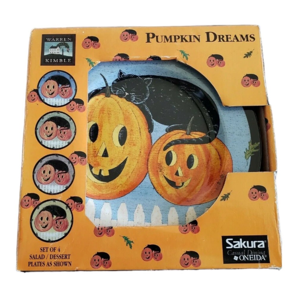 4 Halloween Salad/Dessert Plates 
