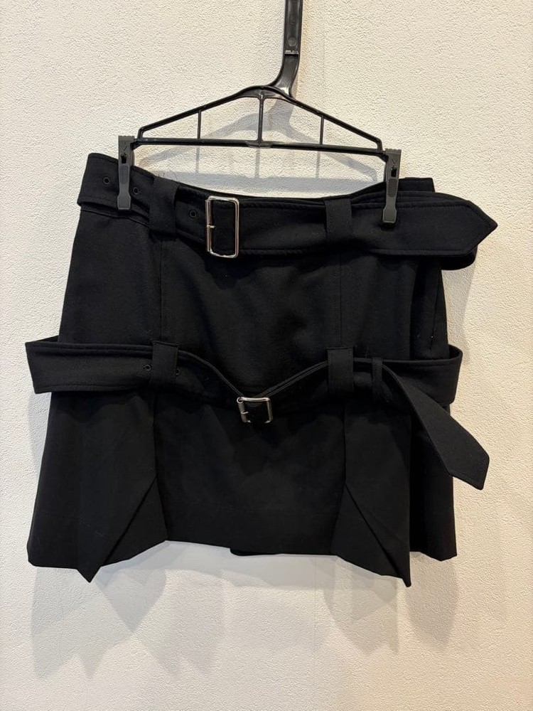 Vivienne Westwood Red Label Deformed Pleated Bondage Belted Skirt Black From JPN