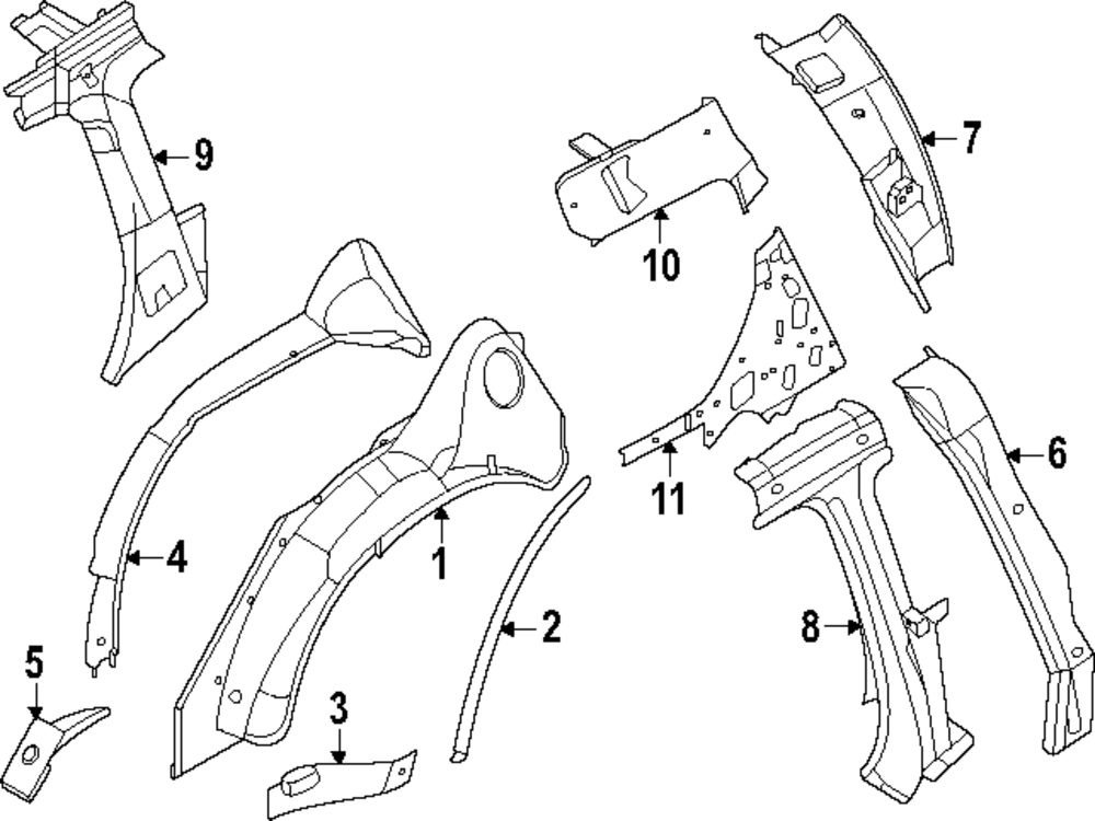 Genuine Nissan Body C-Pillar Reinforcement 76661-7JA0A