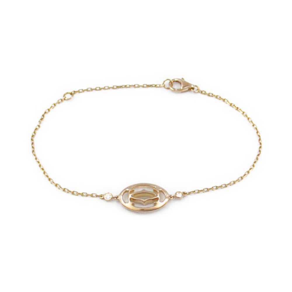 Cartier Double C 18K Rose Gold Diamond Bracelet for Women Pre-Owned