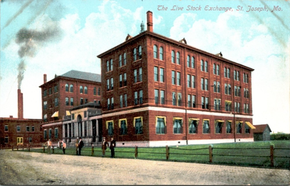 Live Stock Exchange St. Joseph Missouri Exterior View DB c1910 Antique Postcard