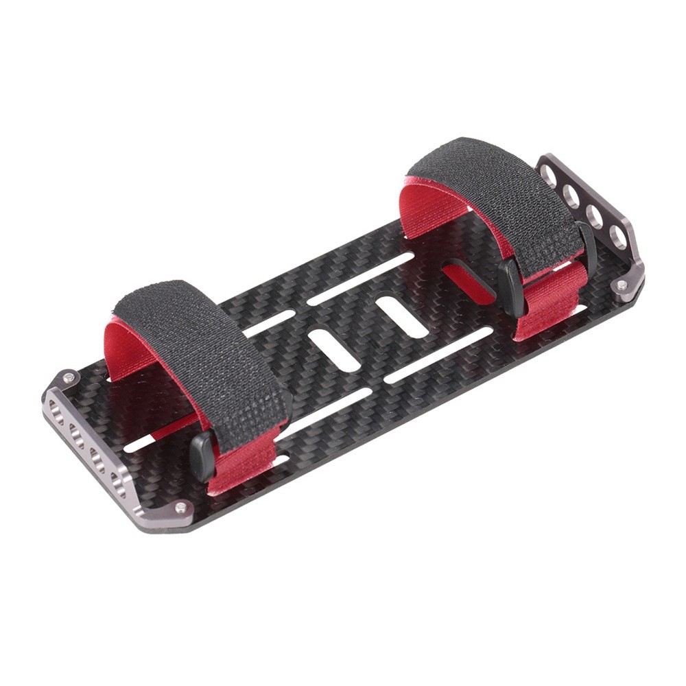 Carbon Fiber Battery Mount Plate Tray&Strap For Axial SCX10 1/10 RC Car 2S 3S