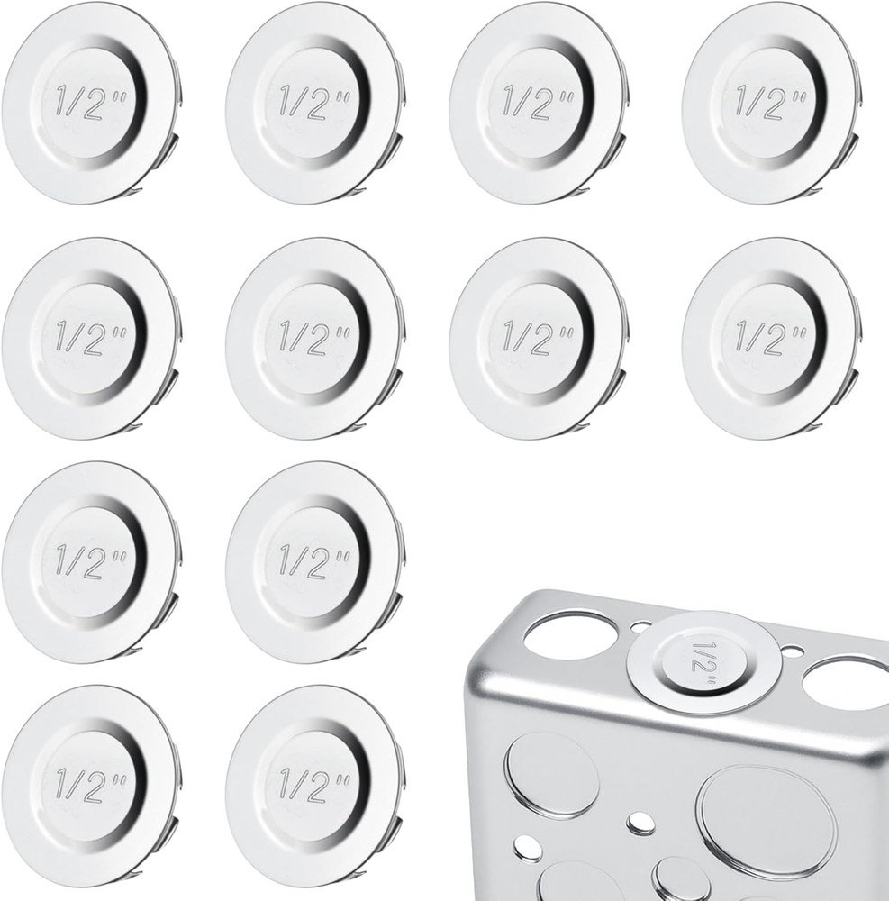 12 Pcs 1/2 Inch Knockout Seal  Box Knockout Plugs Removable Seals for Conduit Pi