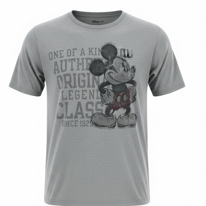 Disney Store Mickey Mouse Graphic Tee Mens Large Heather Gray Authentic Original