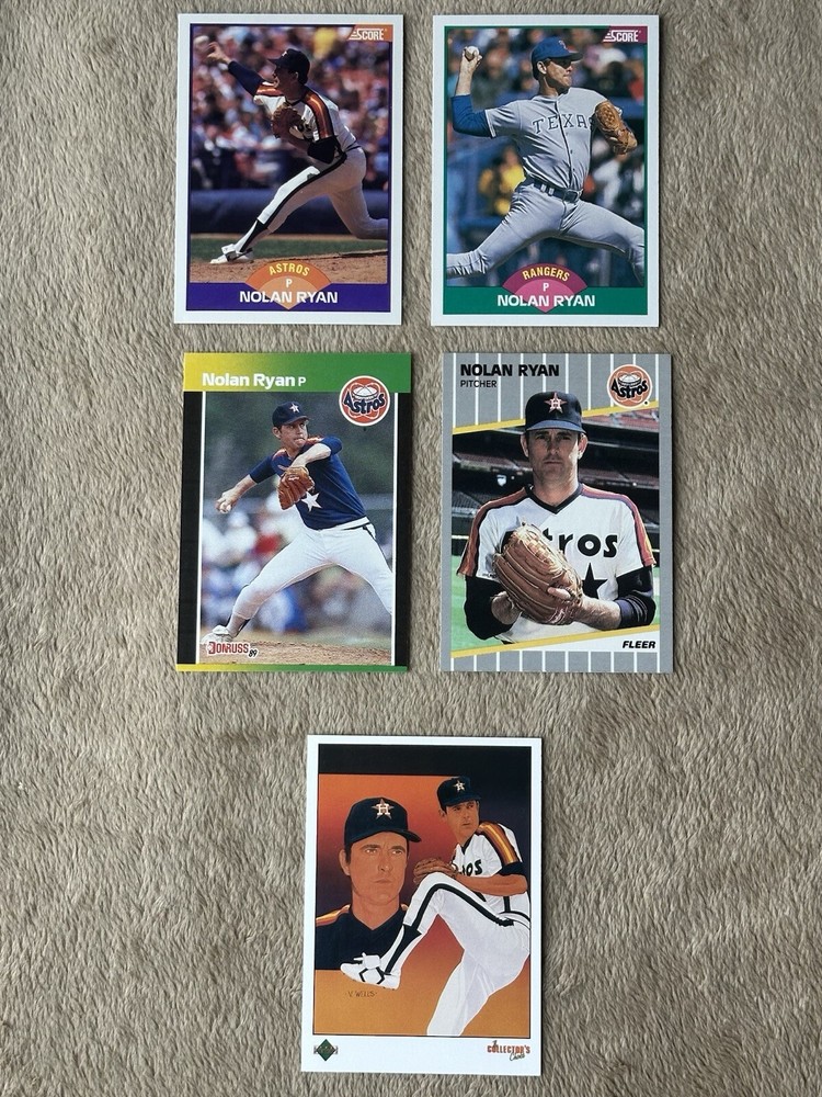 Lot of (5)-1989 Nolan Ryan cards Donruss-Score-Fleer-Upper Deck Astros HOF