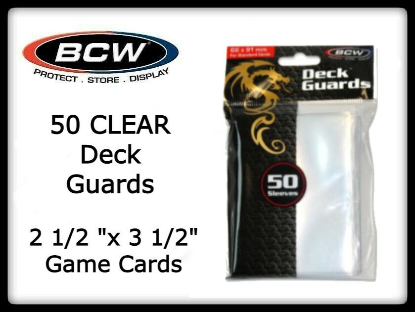 50 BCW Clear Acid-Free Sleeves for Pokemon & Trading Cards - Archival Quality Deck Protection-image