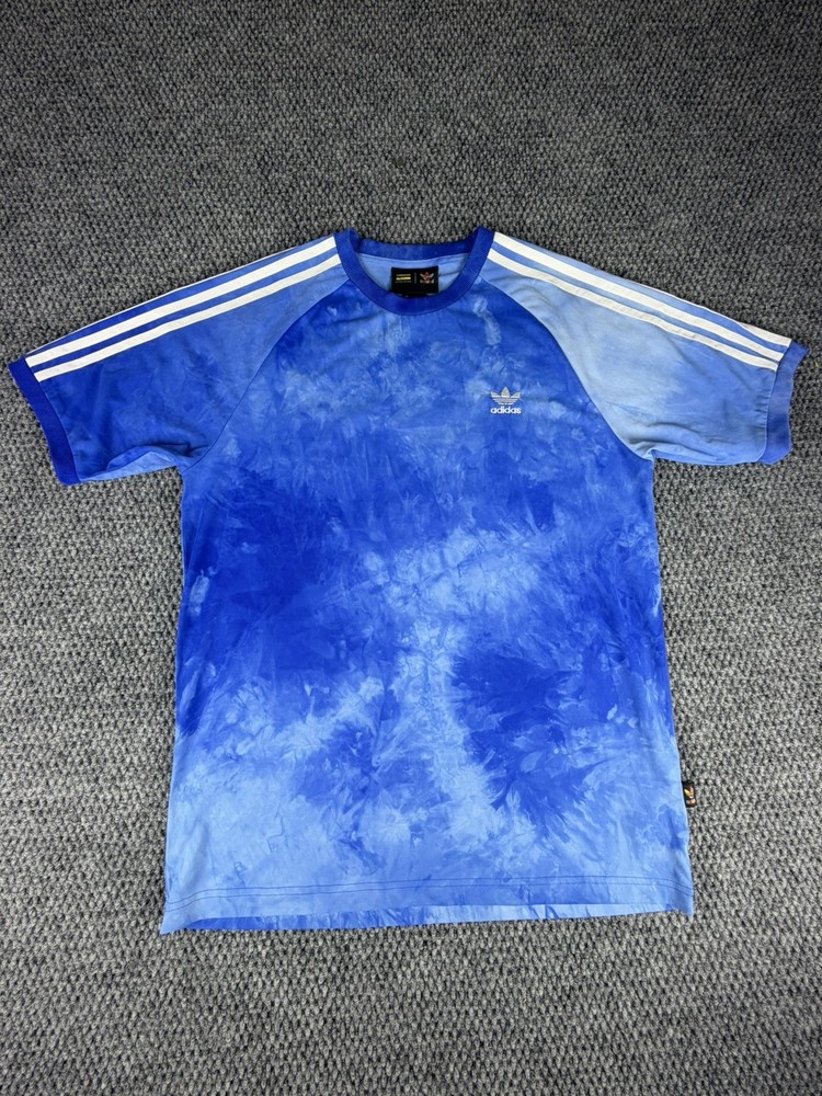 Adidas x Pharrell Williams Jersey Shirt HU Tie Dye Crewneck Blue Human Race Sz M