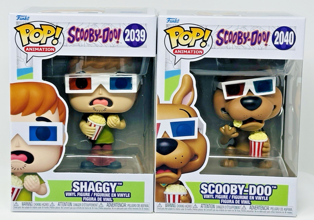 Funko Pop! Scooby-Doo: Shaggy #2039 and Scooby #2040 w/3D glasses w/Protectors