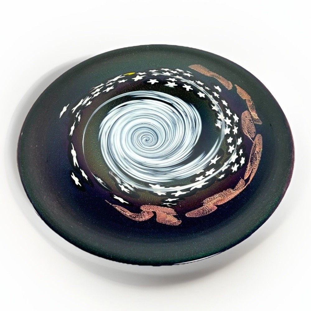 Robert Held Waterford Hand Blown Galaxy Universe Glass Pedestal Centerpiece