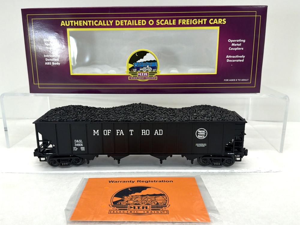 MTH Premier 20-90008C Union Pacific Moffat Road 4-Bay Hopper O NEW #34806