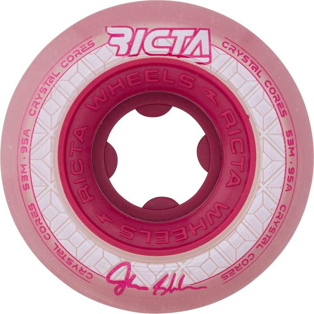 Ricta Shanahan Crystal Cores 53mm 95a Clear/MTLC Red Skate Wheels Set of 4