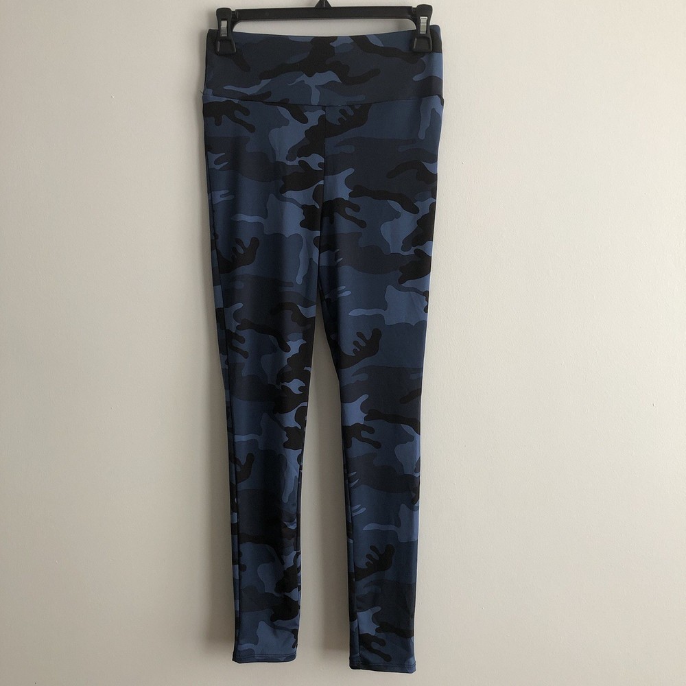 Forever 21 Camo Leggings High Rise Ankle Skinny Women’s Small Black Blue