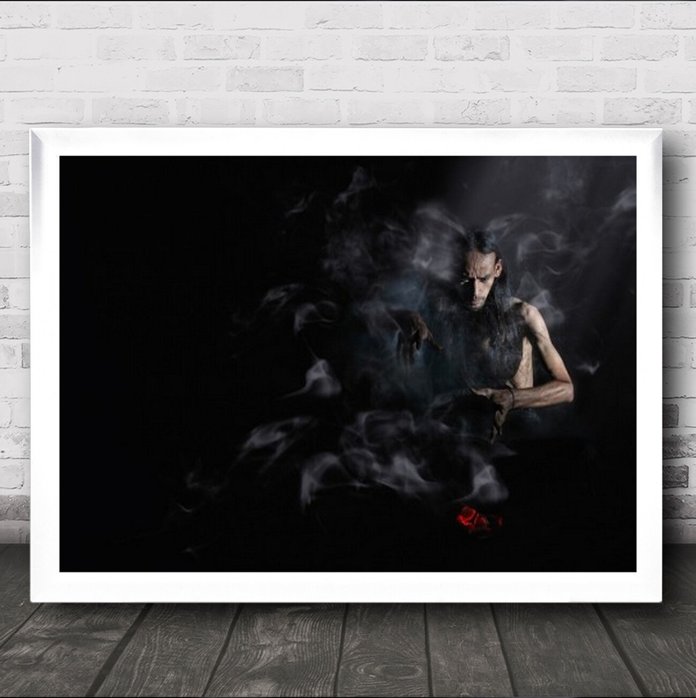 Mystic Dance Man Smoke Dark Wall Art Print