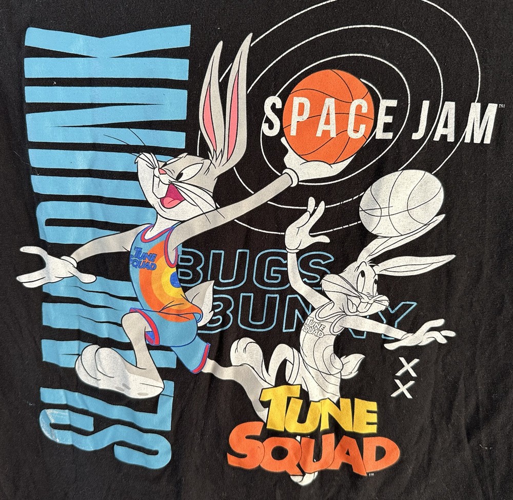 Space Jam Slam Dunk Bugs Bunny T-Shirt Short Sleeve Size M