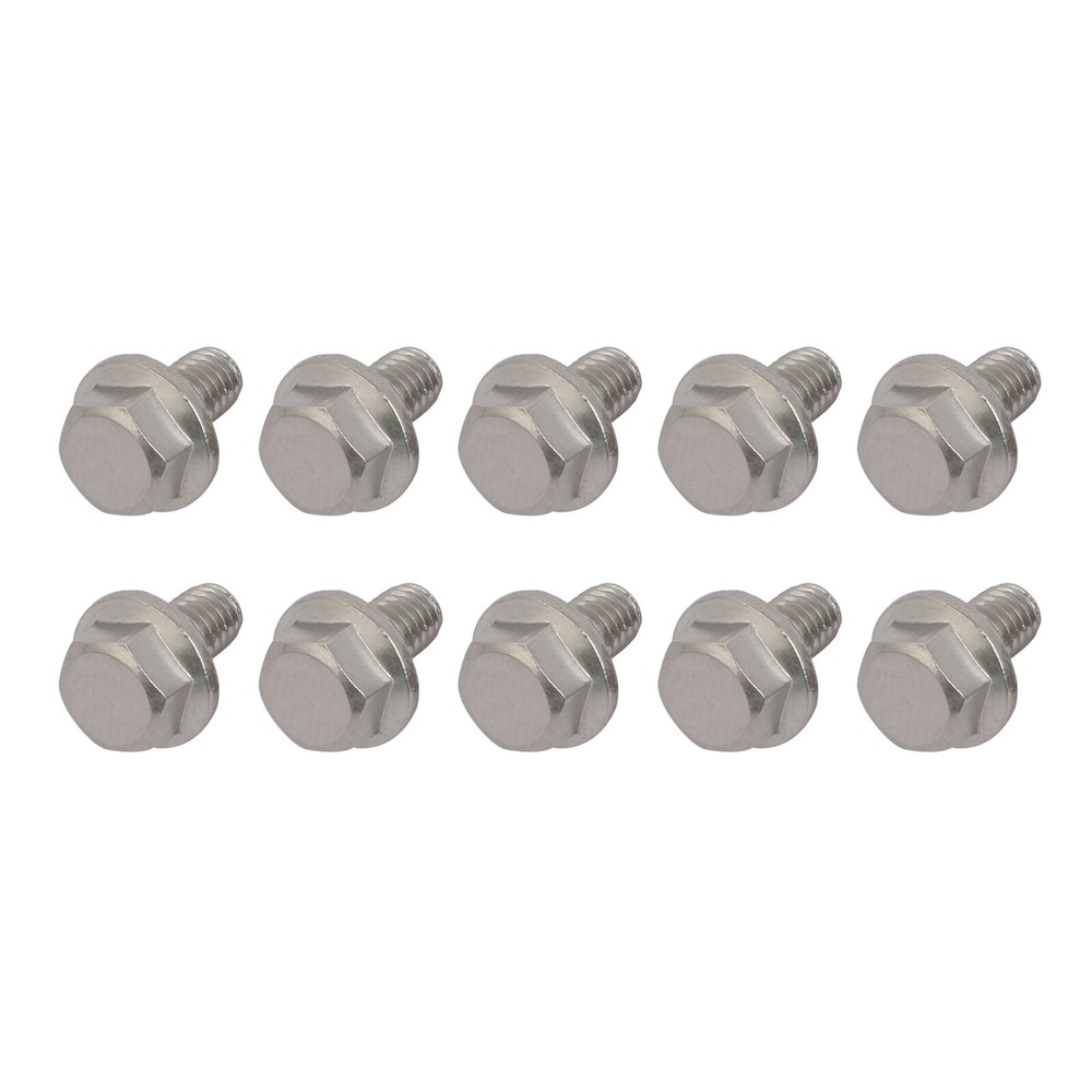 Flange Hex Head Bolts (M6x10mm) 15pcs, for House Construction Hardware Fasteners