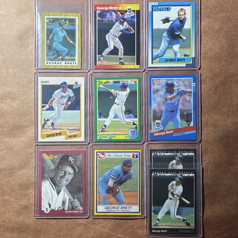 George Brett Kansas City Royals 10-Card Lot MLB Topps Donruss Fleer Score Studio