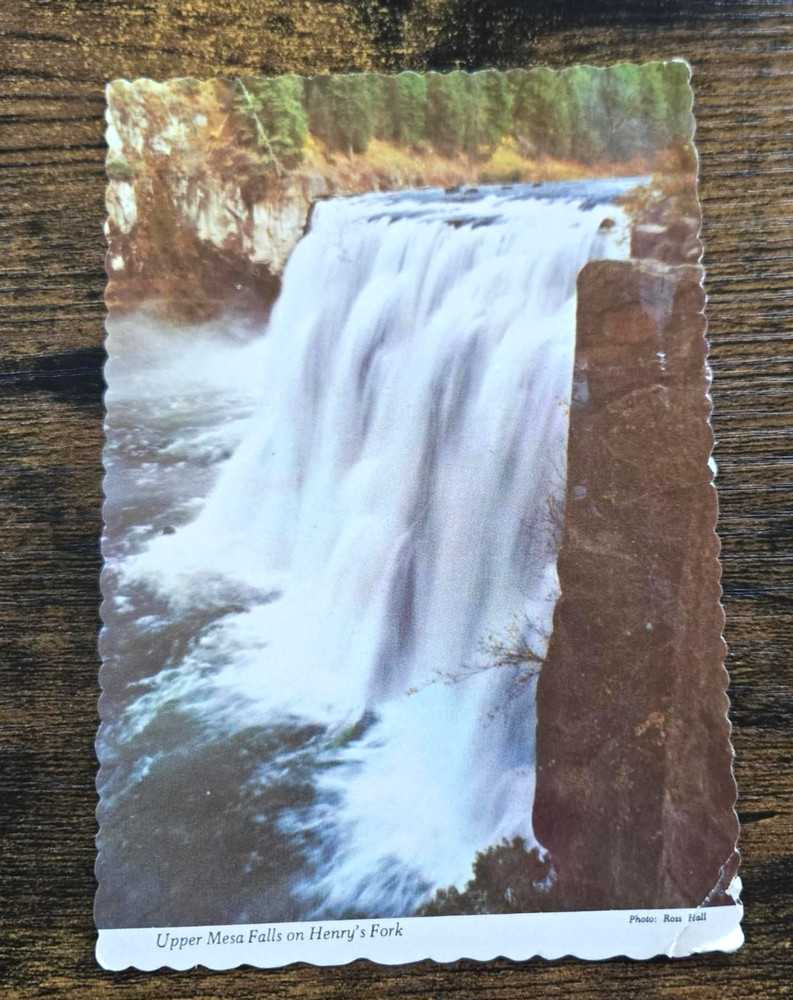 Postcard Upper Mesa Falls Henrys Fork Near West Yellowstone Idaho Scenic View