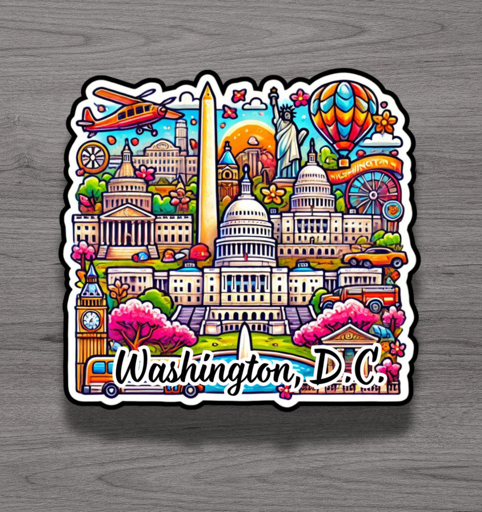 Washington DC Fridge Magnet or Laptop Sticker
