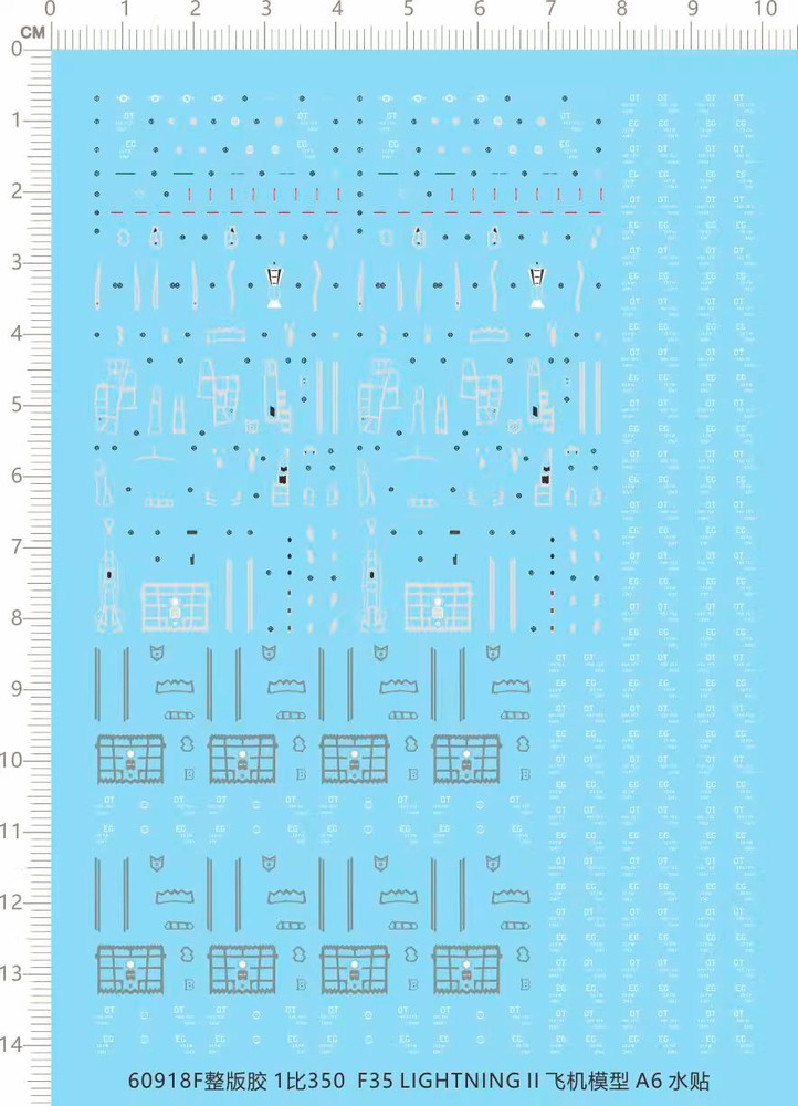 1/350 USN F-35 Lighting II Carrier-based Fighter Model Marking Water Slide Decal