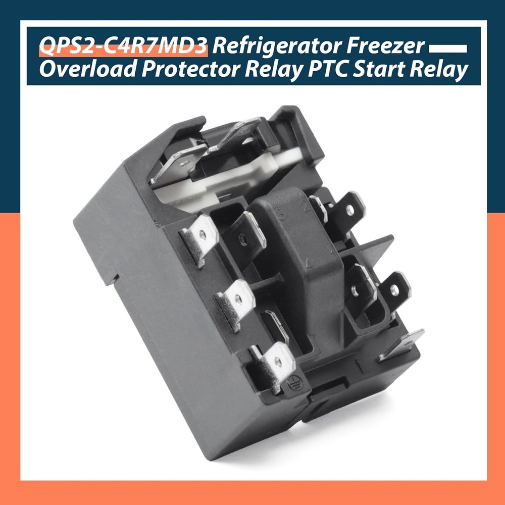 QPS2-C4R7MD3 Overload Protector Relay Replacement for Frigidaire 5304521534, 530