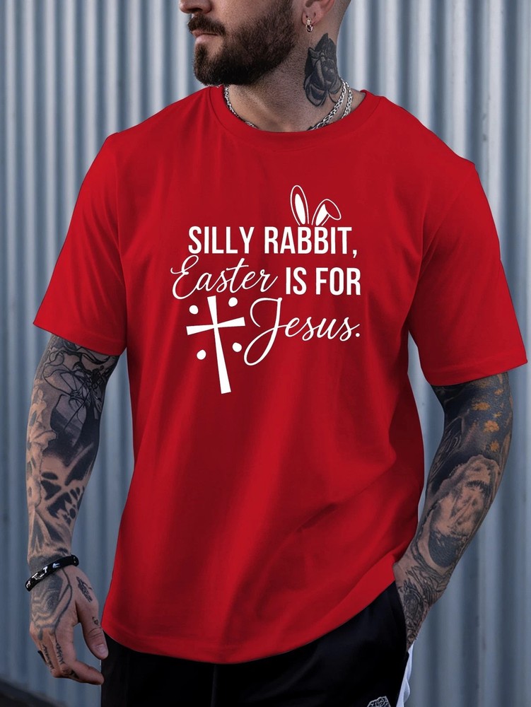 Silly Rabbit Easter Is for Jesus Christian Bunny Graphic T-Shirt Easter Tee