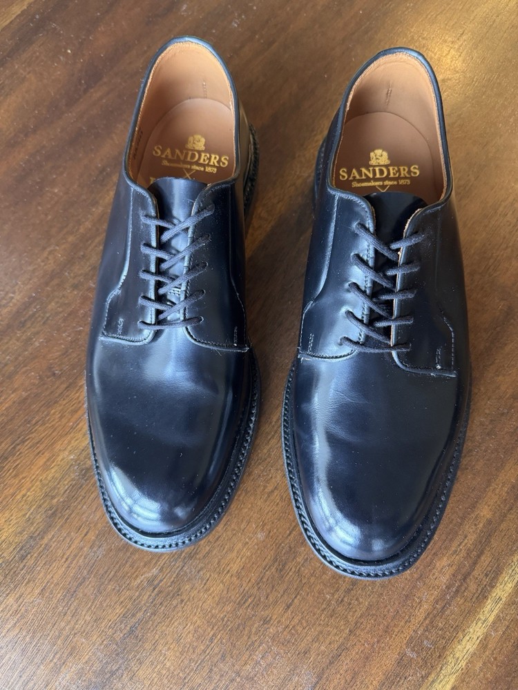 Todd Snyder X Sanders Shoes - Black Gibson Derby - US 8.5