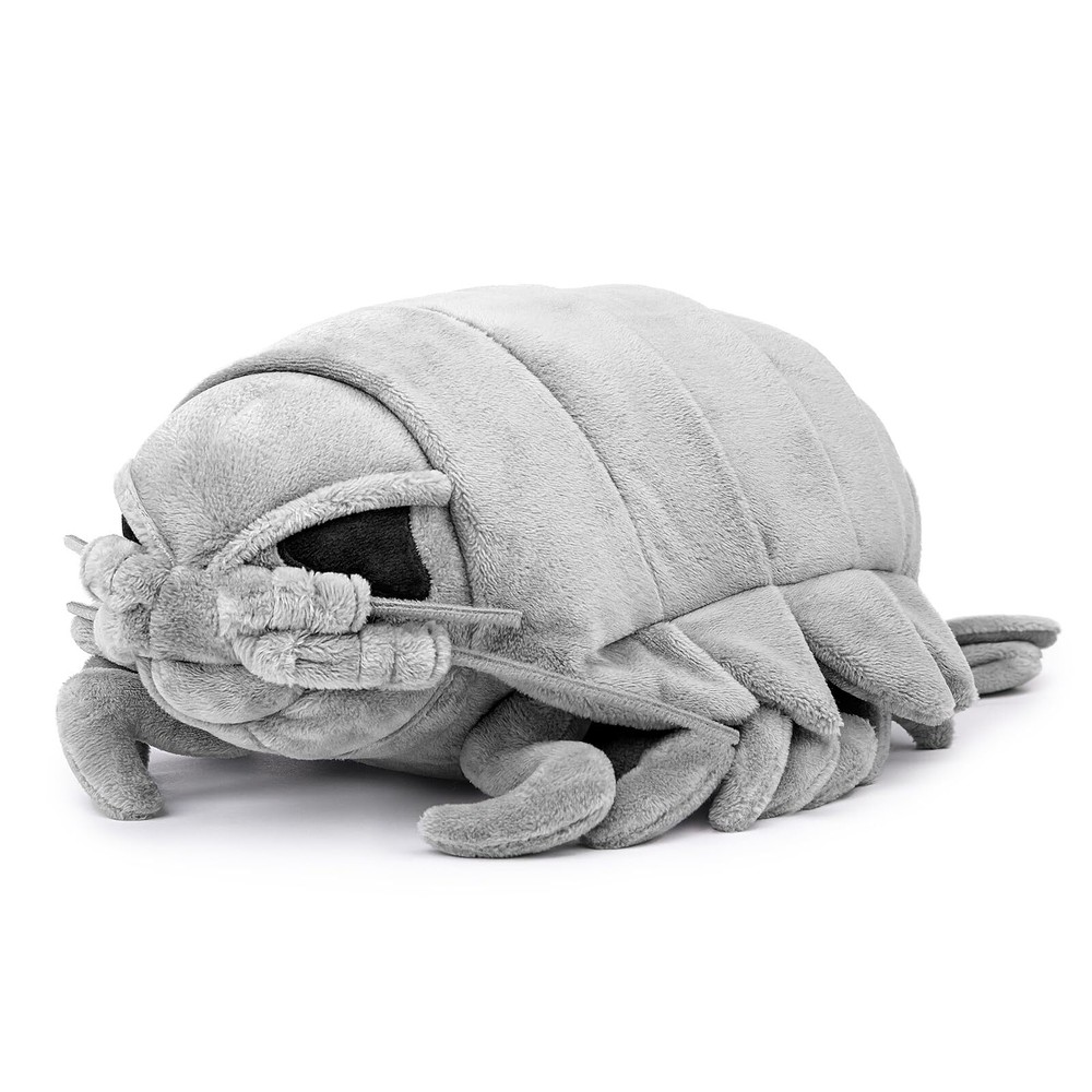 ZHONGXIN MADE Realistic Giant Isopod Plush Toy 34cm Sea Creature Grey Isopod Plu