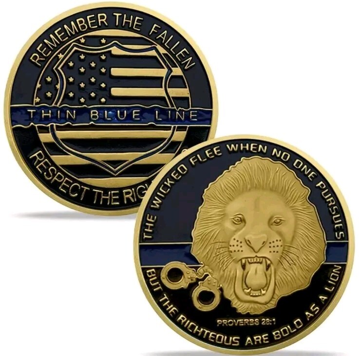 Police Collector Coin  Thin Blue Line