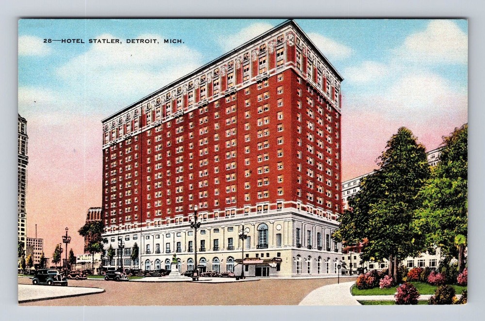 Detroit MI-Michigan, Hotel Statler, Advertising, Antique Vintage Postcard