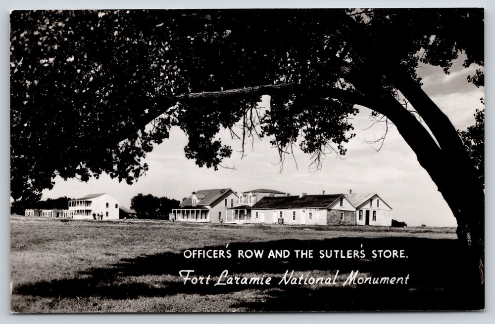 RPPC~Fort Laramie Natl Monument~Officers Row & Sutlers Store~Real Photo Postcard