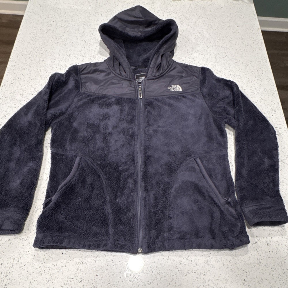 The North Face Women's Full Zip Hooded Fleece Hoodie Violet/ Deep Blue M Pockets