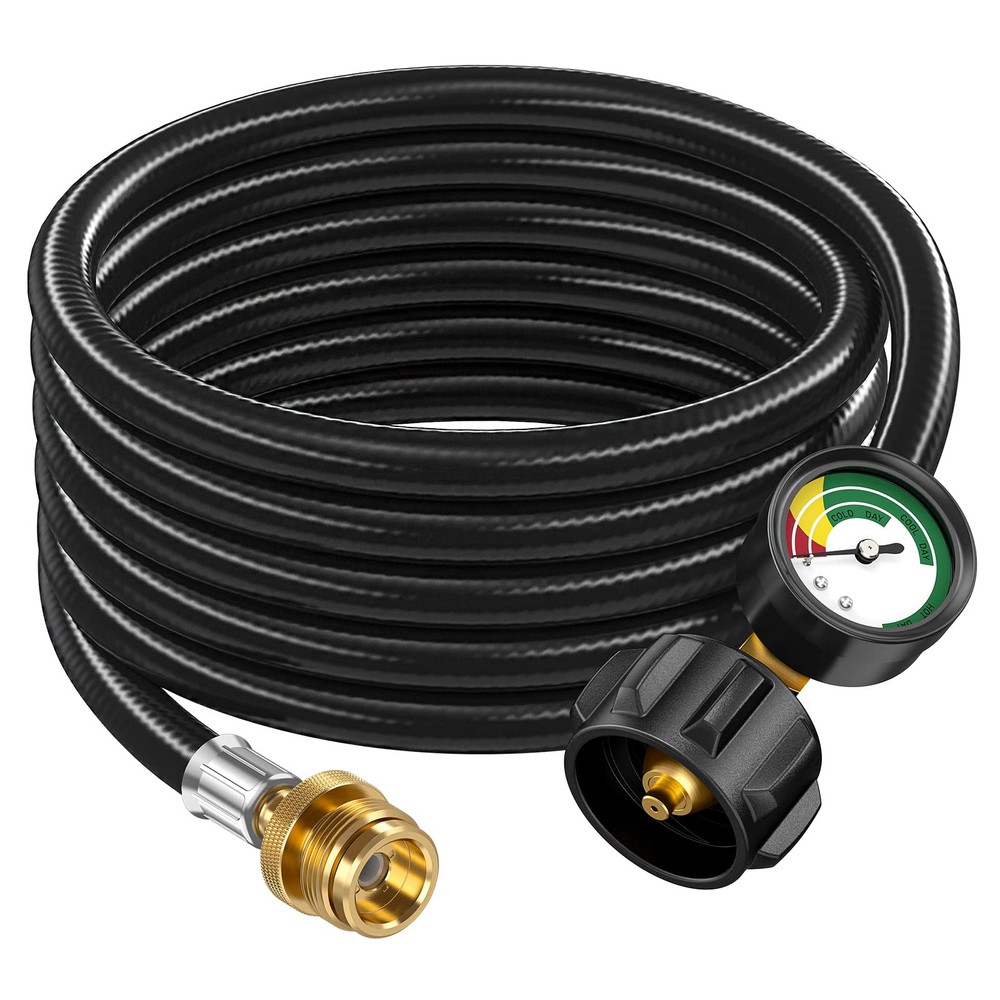 12ft Propane Hose Adapter 1lb to 20lb with Gauge, Propane Adapter 20lb to 1lb...