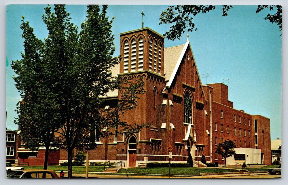 Sparta Wisconsin~St Patricks Catholic Church~Marys Hospital~Bell Tower~1950s PC