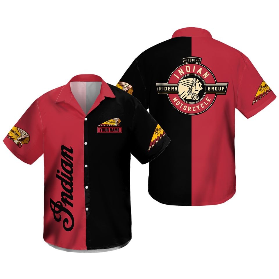 Motorcycle Button Shirt, Indian Button Shirt, Motorcycle Hawaiian Shirt