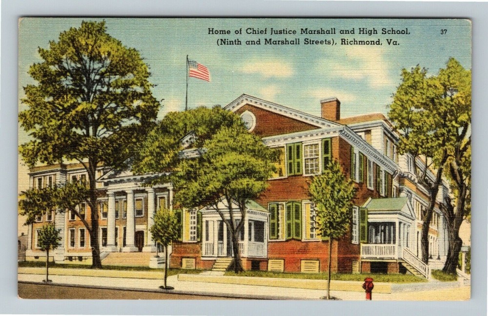 Richmond VA-Virginia, Home Chief Justice Marshall Vintage Postcard