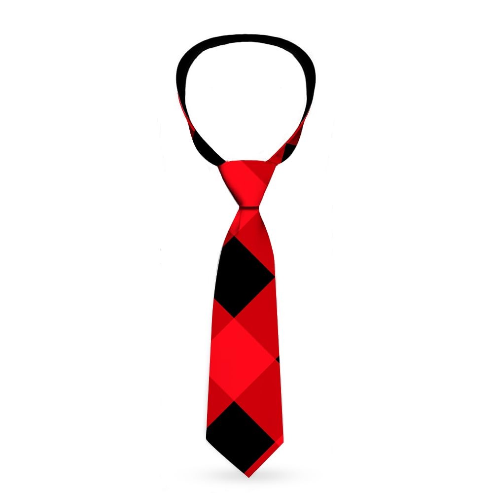 Necktie Standard - Diagonal Buffalo Plaid Black/Red ACC NEWAnother great item from Rarewaves USA | Free delivery!