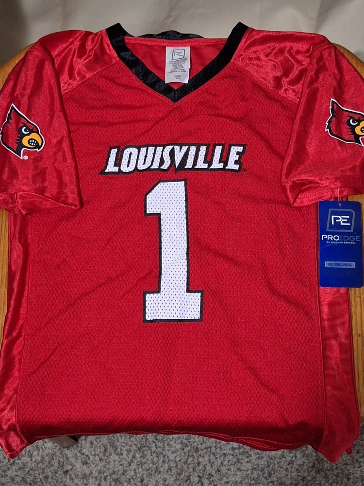 Youth Boys Louisville Cardinals M 8/10 Football Jersey NWT