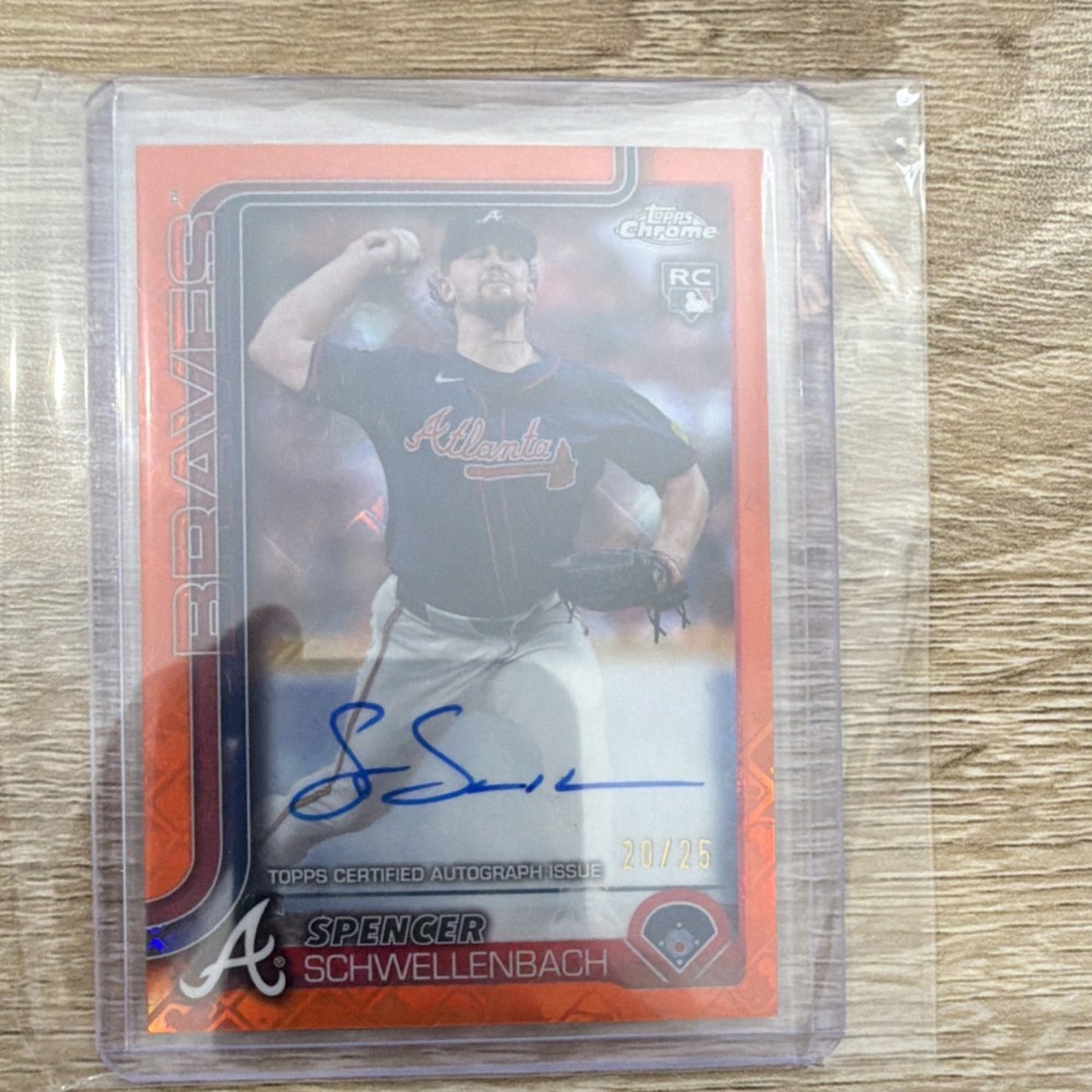 Topps 2024 Chrome Spencer Schwellenbach Rookie Autograph Orange /25 Braves