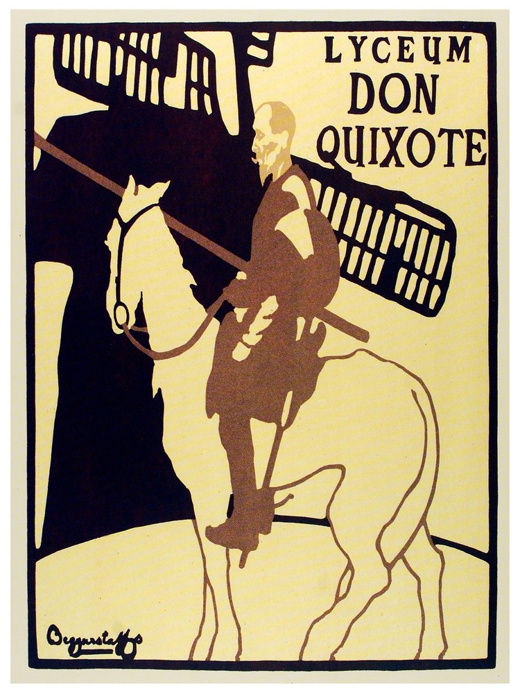 Lyceum Don Quixote history wall Decor Poster. Graphic Interior Art design 3202