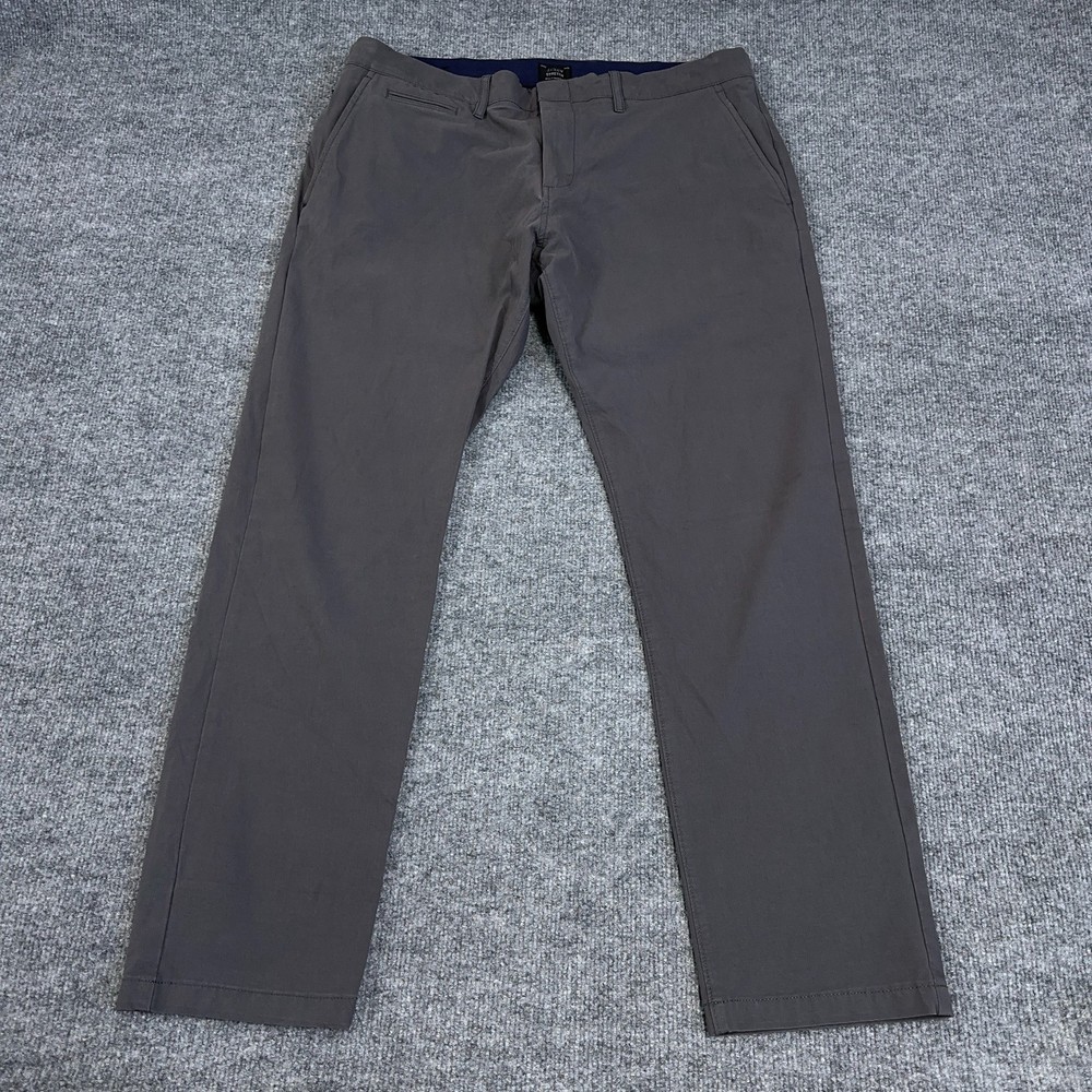 J.CREW Pant Men 34x30 Gray Tech Stretch 484 Slim Chino Golf Business Casual